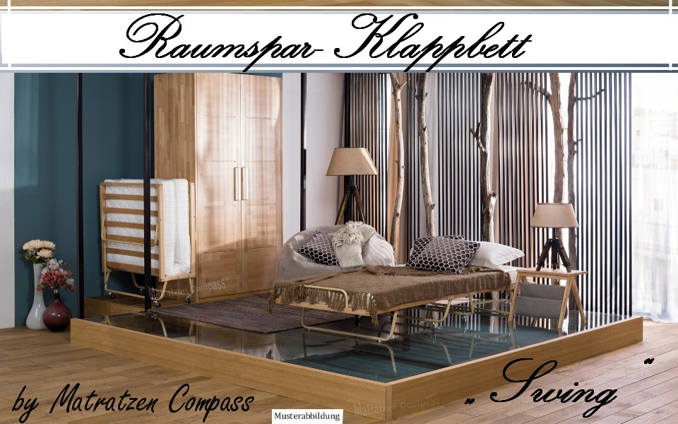 Raumsparbett-Gaesteklappbett-Swing Raumsparbett Swing Komfortschaum 90 x 200 cm