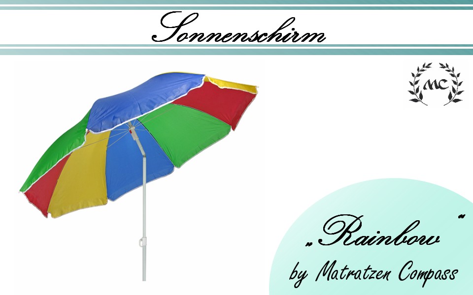 sonnenschirm-rainbow-regenbogen-bunter-campingschirm-gartenschirm-guenstiger-sonne Sonnenschirm Rainbow 155 cm