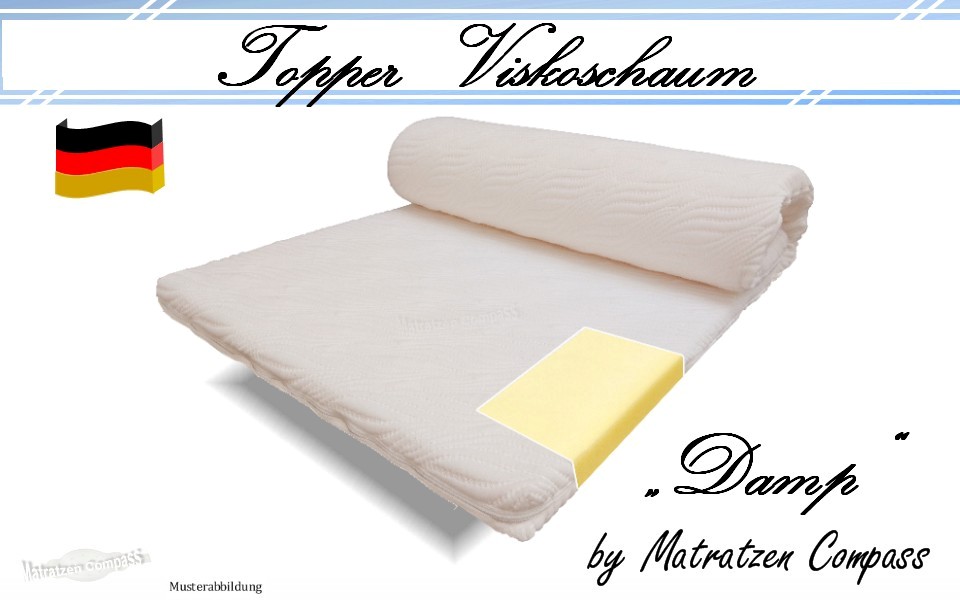 Matratzen-Viskoseschaum-Topper-Damp-Max Matratzentopper Damp Max mit Viscoschaum 6 cm hoch