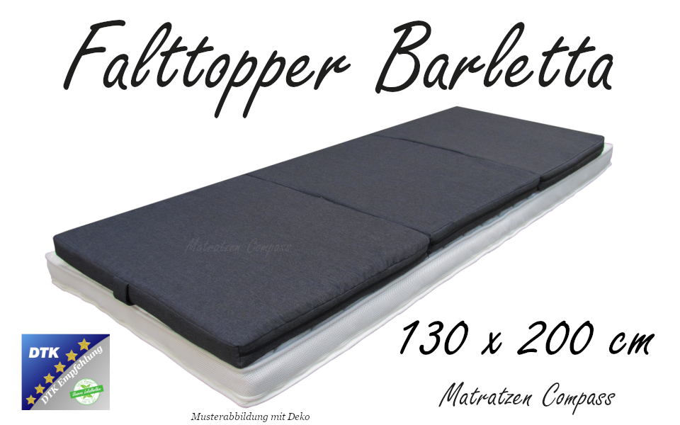 Camping- und Reisetopper Barletta 130 x 195 x 6 cm - angenehm weich und druckentlastend