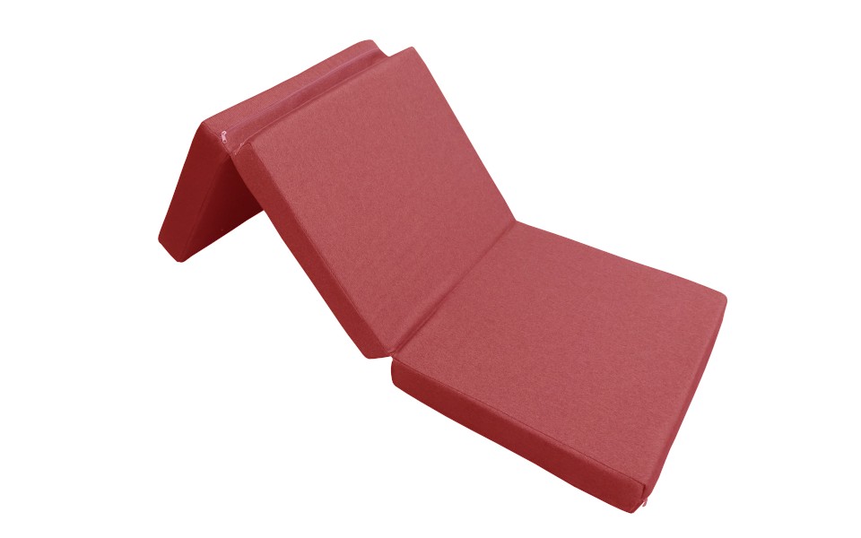 Faltmatratze-Palermo_rot_mit-Moebelbezugsstoff-Palo-Extra-Detail-Faltbarkeit-von-Matratzen-Compass Faltbare Matratze  70x200x11 cm rot Palermo
