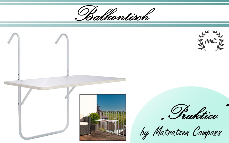 praktischer-balkontisch-campingtisch-gartentisch-klappbar-wetterfest-60-40-cm Balkontisch Praktico 60 x 40 cm weiß