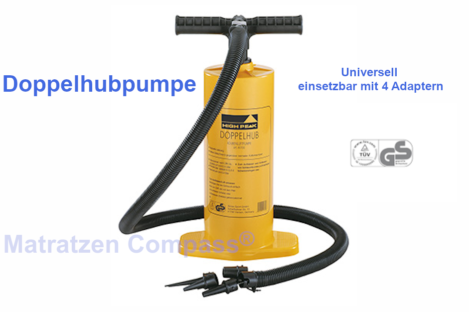 doppelhubpumpe-luftpumpe-kraftvolle-pumpe-fue-luftbett-schlauchboot-campingbett-tuef-geprueft-handpumpe Universal Doppelhubpumpe mit 4 Adaptern TÜV/GS geprüft