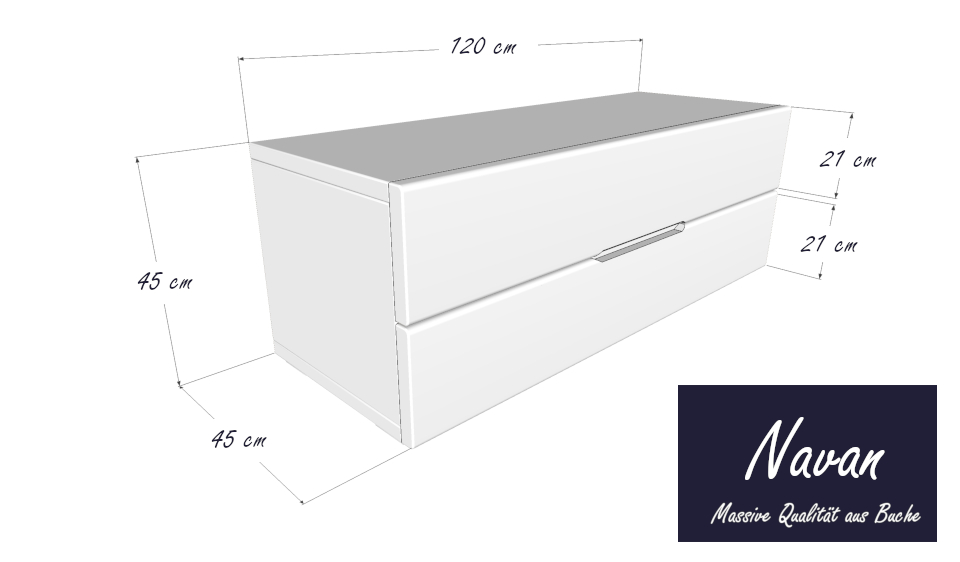Stabile Kommode Navan Buche lackiert 120x45x45 kaufen