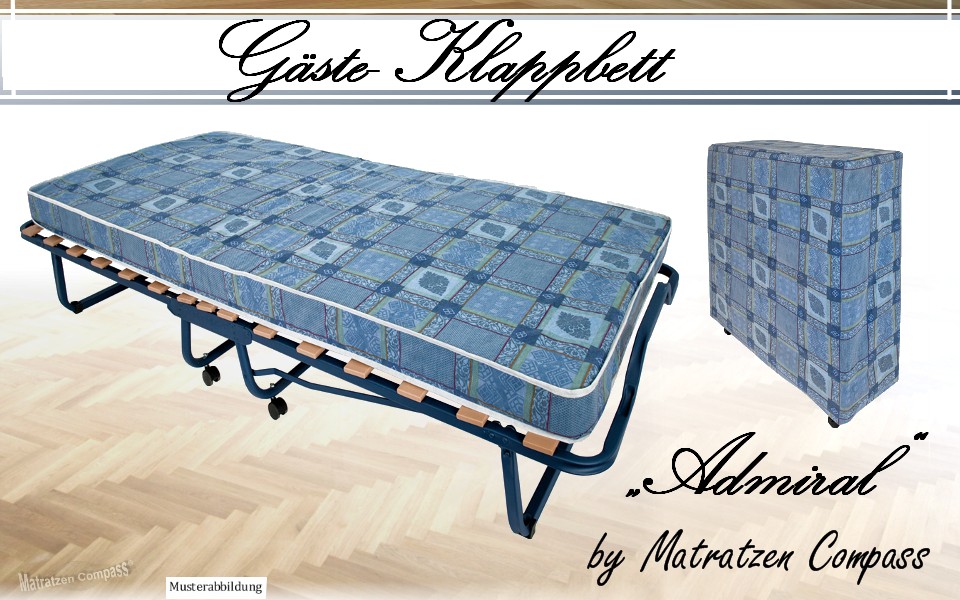 Gaestebett-Gaesteklappbett-Gaestebett-klappbar-Admiral Gästebett Admiral mit Klappautomatik 90 x 200 cm