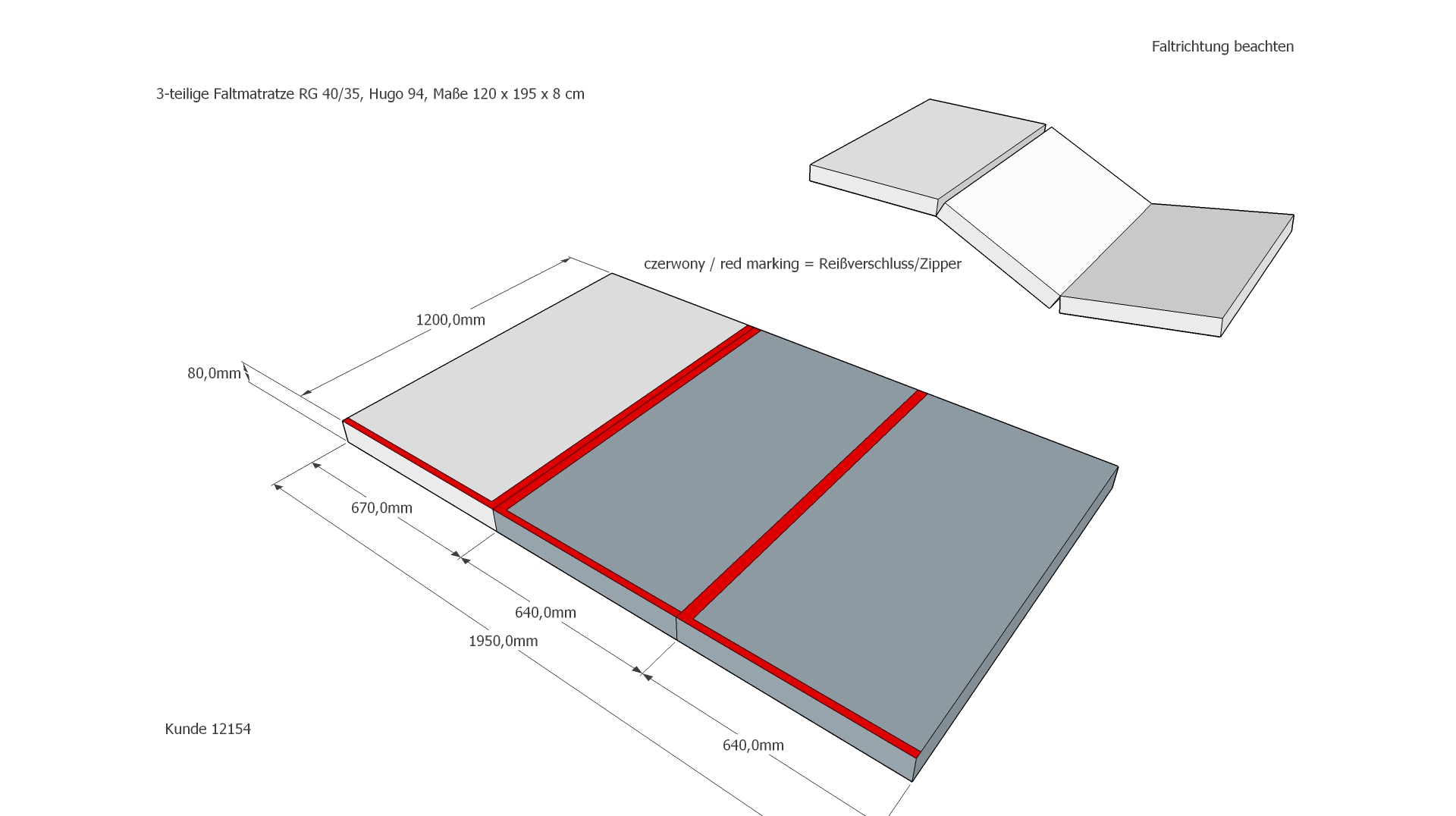 AN 12154 Berlingo Standard 120 x 195 x 8 cm (67-64-64)