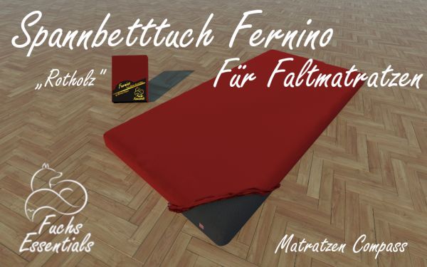 Bettlaken 120x190x8 Fernino rotholz - extra für klappbare Matratzen