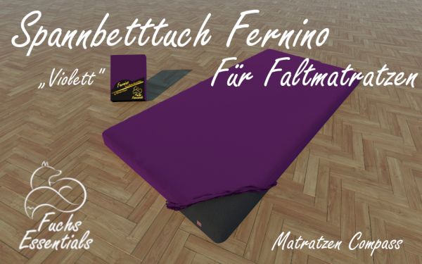 Spannbetttuch 130x180x11 Fernino violett - insbesondere geeignet für Klappmatratzen