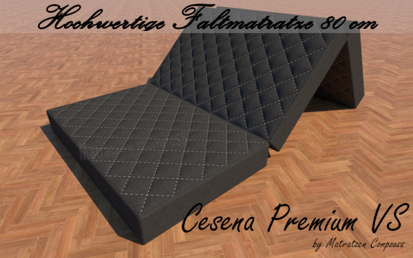 Cesena Premium VS 80 x 190 x 14 cm Viscoschaum Faltmatratze 3 - teilig grau