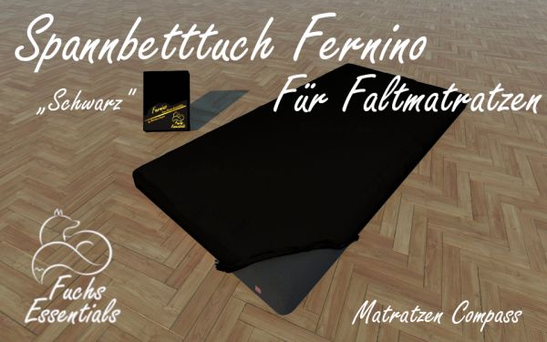Bettlaken 80x190x8 Fernino schwarz - sehr gut geeignet für Gaestematratzen