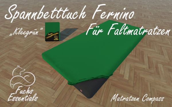 Spannbetttuch 80x200x14 Fernino kleegrün - speziell für klappbare Matratzen