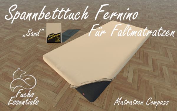Spannlaken 130x190x11 Fernino sand - speziell entwickelt für faltbare Matratzen