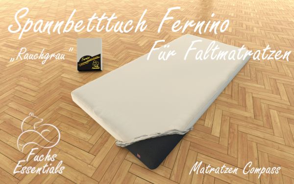 Bettlaken 112x200x6 Fernino rauchgrau - speziell für klappbare Matratzen
