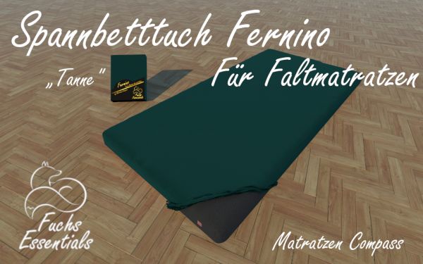 Spannbetttuch 115x190x8 Fernino tanne - besonders geeignet für faltbare Matratzen
