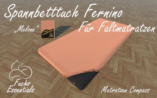 Spannbetttuch 75x190x11 Fernino melone - sehr gut geeignet für Faltmatratzen