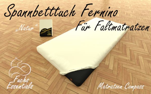Spannbetttuch 110x180x8 Fernino natur - besonders geeignet für Faltmatratzen