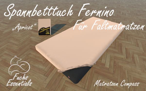 Bettlaken 130x200x11 Fernino apricot - speziell entwickelt für Faltmatratzen