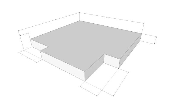 Testartikel - Nicht bestellbar - SF Spannbetttuch Magnifico Form 3 - Quader mit 2x90° Ausschnitt