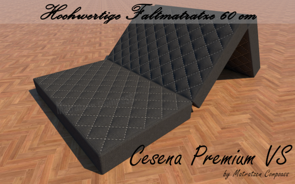 Cesena Premium VS 60 x 200 x 14 cm Luxus - Faltmatratze Farbe grau