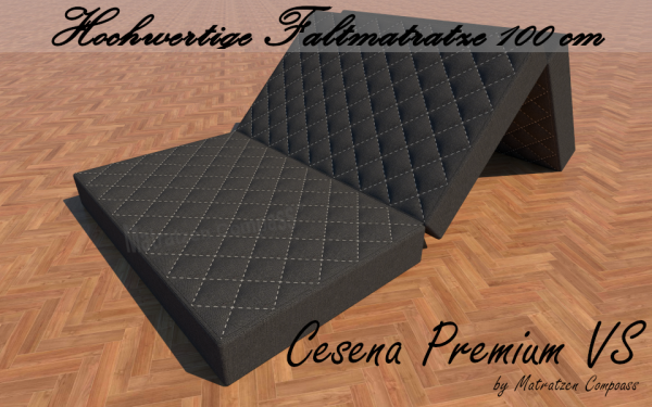 Cesena Premium VS 100 x 190 x 14 cm faltbare Kaltschaummatratze 3-teilig mit Viscoschaum Farbe grau