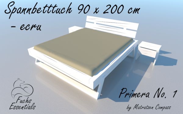 Spannbetttuch 100 x 200 Primera No.1 in ecru - für Matratzen bis 22 cm Höhe