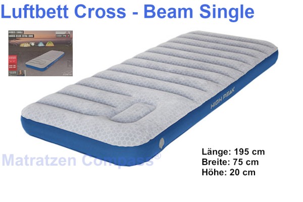 Luftbett Cross Beam Single mit integierter Fußpumpe 195 cm x 75 cm x 20 cm