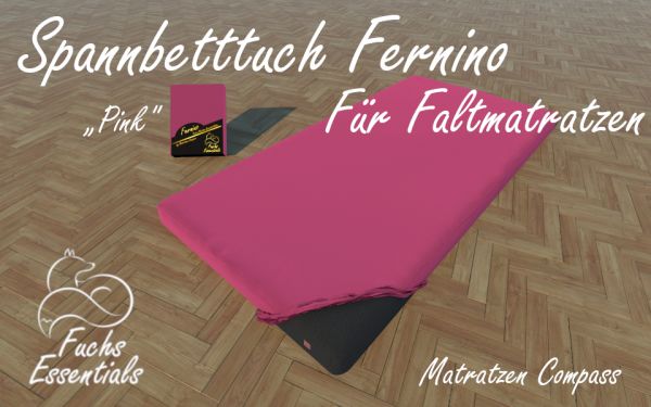 Bettlaken 90x200x8 Fernino pink - ideal für klappbare Matratzen