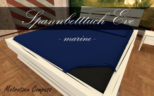 Hochwertiges Spannbetttuch 200 x 200 Eve marine - bestens geeignet für Matratzen bis 24 cm Höhe