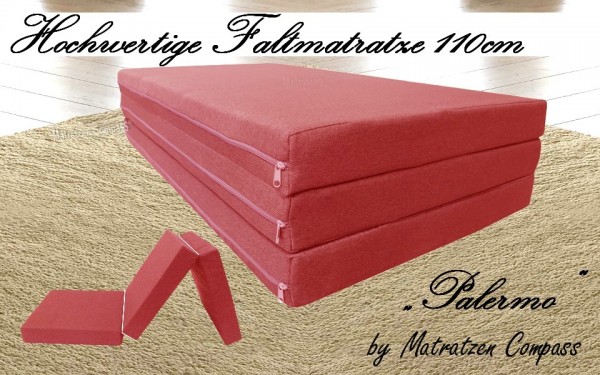 Faltbare Matratze 110x200x8 cm rot Palermo - Ideal für Kangoo