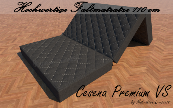 Cesena Premium VS 110 x 190 x 14 cm faltbare Matratze mit Visco - Auflage grau