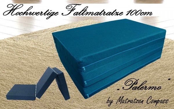 Faltbare Matratze 100x190x11 cm blau Palermo