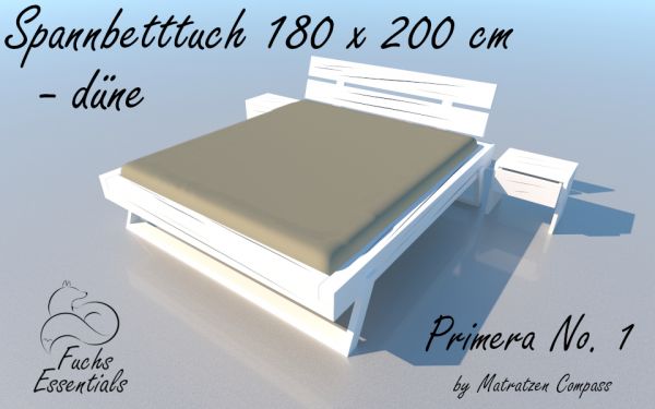 Spannbetttuch 180 x 200 Primera No.1 in düne - für Matratzen bis 22 cm Höhe
