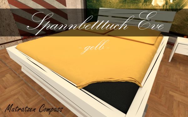Hochwertiges Spannbetttuch 200 x 200 Eve gelb - bestens geeignet für Matratzen bis 24 cm Höhe