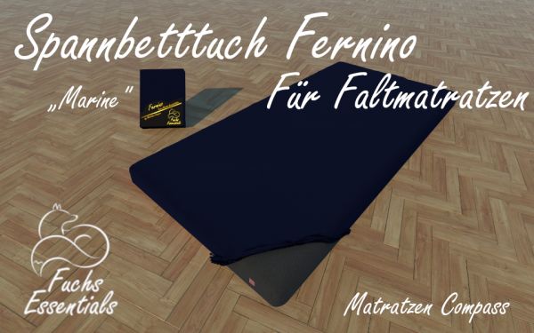 Spannbetttuch 75x180x8 Fernino marine - sehr gut geeignet für Faltmatratzen
