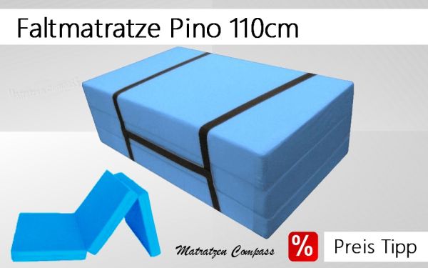 Faltmatratze mit Tragegurt 110x200x10 hellblau Pino