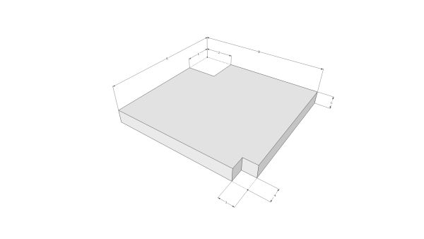 Testartikel - Nicht bestellbar - SF Spannbetttuch Magnifico Form 8-1 - Quader 2 gegenüber Ausschnitt