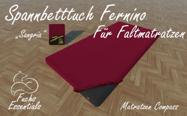 Spannbetttuch 60x200x14 Fernino sangria - besonders geeignet für Faltmatratzen