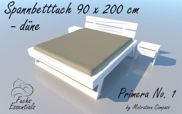 Spannbetttuch 100 x 200 Primera No.1 in düne - für Matratzen bis 22 cm Höhe